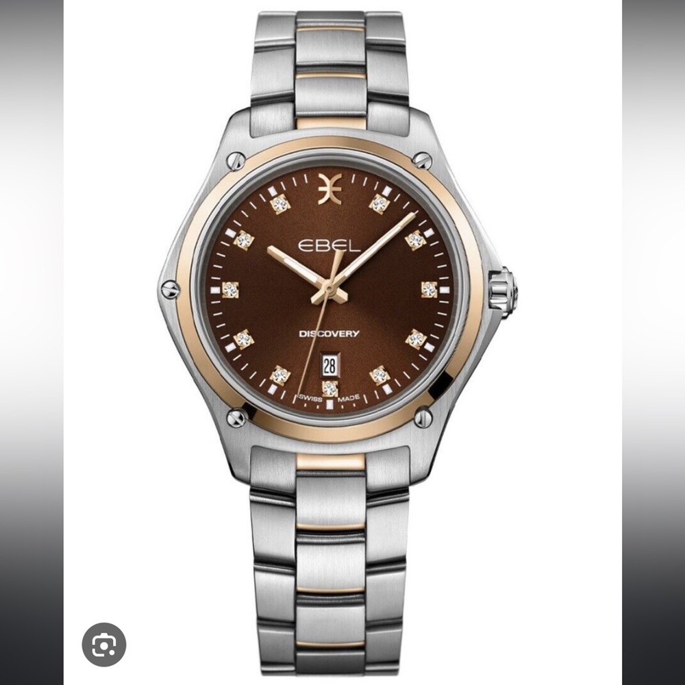 Brand New EBEL - Discovery Women’s Brown Dial Diamond Gold Stainless Steel Watch